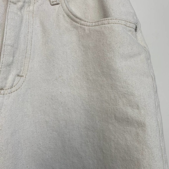 Vintage 90s Riveted Lee Denim High Rise Straight Leg 26” Petite Cream Beige - Picture 2 of 6